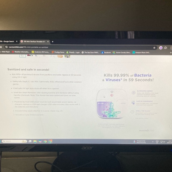 Munchkin 59S Portable UV Sterilizer - White - Picture 3 of 5